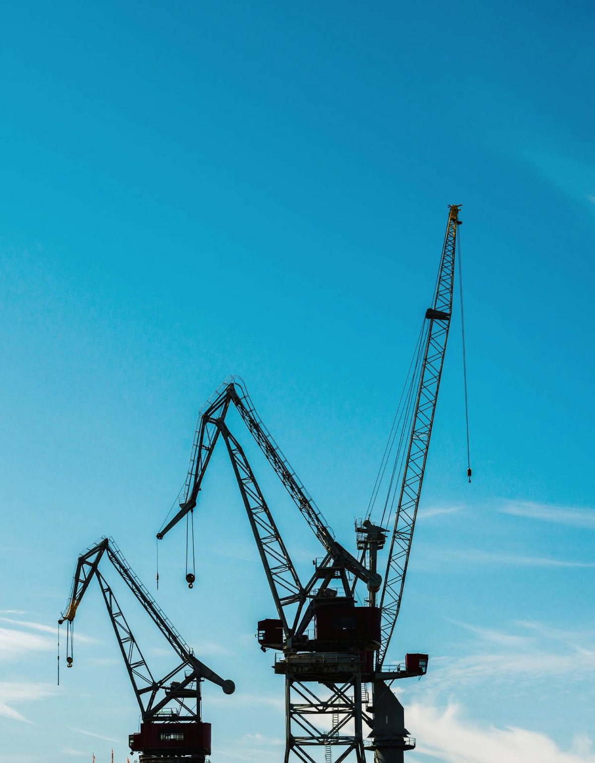 Port cranes at a shipyard